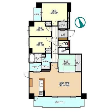 札幌 / 澄川站 / 4房2廳 / 95.03m²(28.74坪)