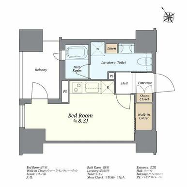 東京 / 港區 / 浜松町站 / 小套房 / 25.4㎡(7.68坪)