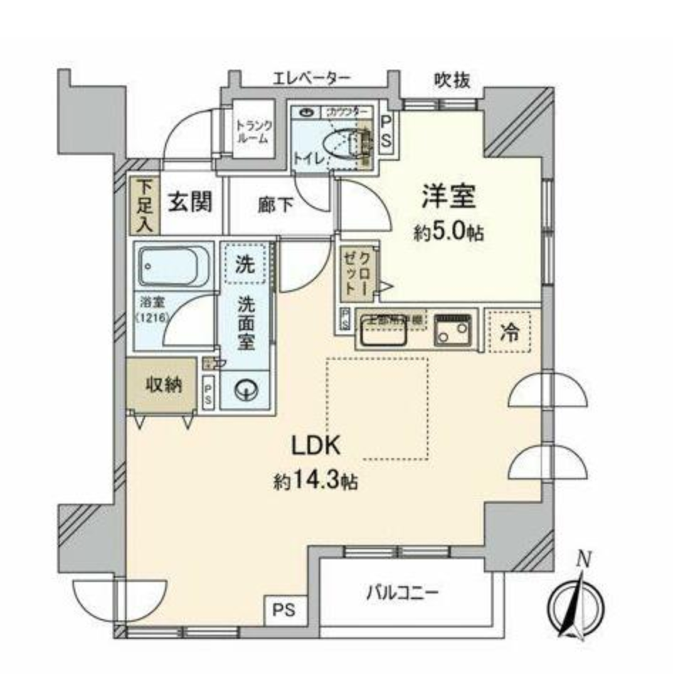 札幌 / すすきの站 / 1房1廳 / 45.53㎡ (13.77坪)