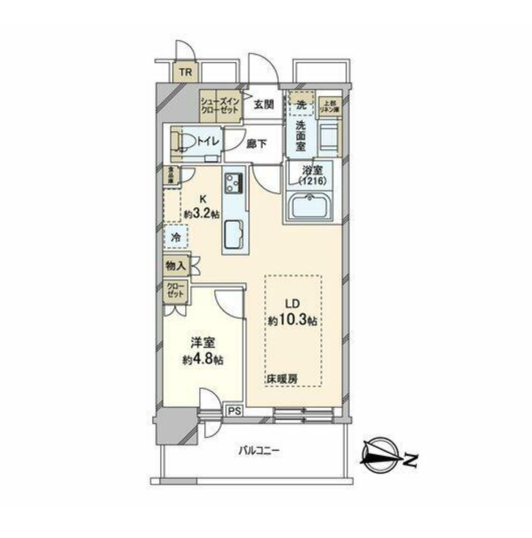 札幌 / 札幌站 / 1房1廳 / 44.81m² (13.55 坪)