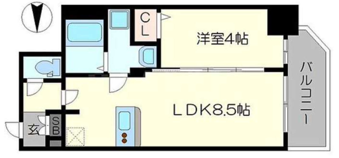 大阪 / 堺筋本町站 / 1房1廳 / 32.3㎡(9.7坪)