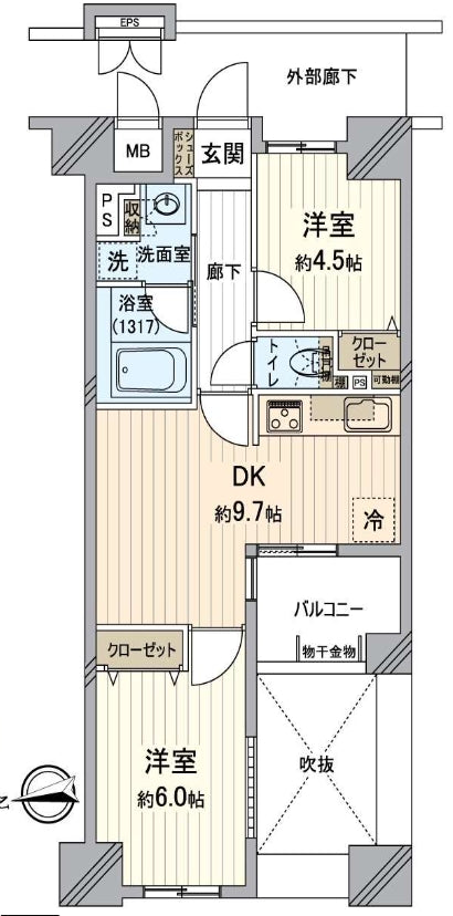 大阪 / 堺筋本町站 / 2房1廳 / 47.1㎡(14.23坪)