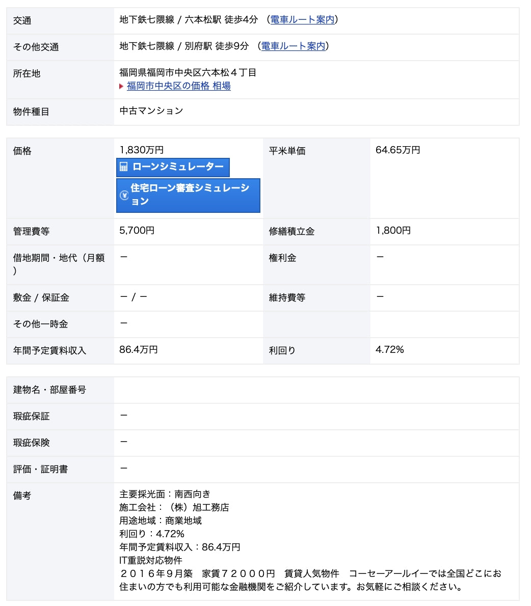 福岡 / 中央區 / 1房2廳 / 28.3㎡(8.56坪)