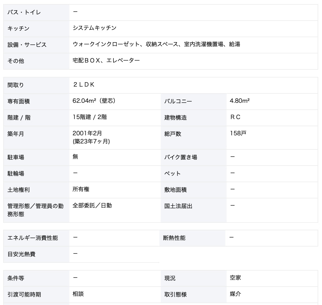 東京 / 東新宿駅1分鐘 / 2房2廳 /  62㎡(18.7坪)