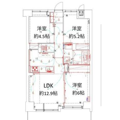 大阪 / 針中野站 / 3房2廳 / 62.84m²(19.0坪)