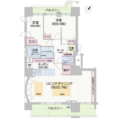 札幌 / 琴似站 / 2房2廳 / 90.33m²(27.32坪)