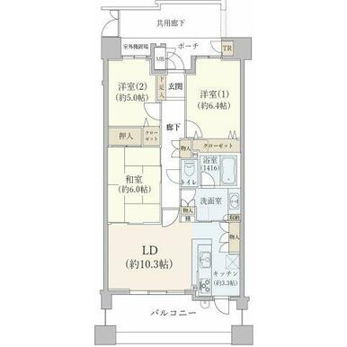 大阪 / 平野站 / 3房2廳 / 73.66m²(22.28坪)