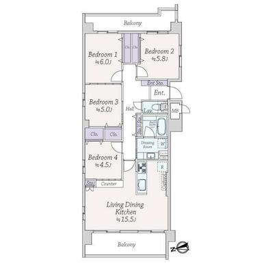 大阪 / 堺筋本町站 / 4房2廳 / 84.12m²(25.44坪)