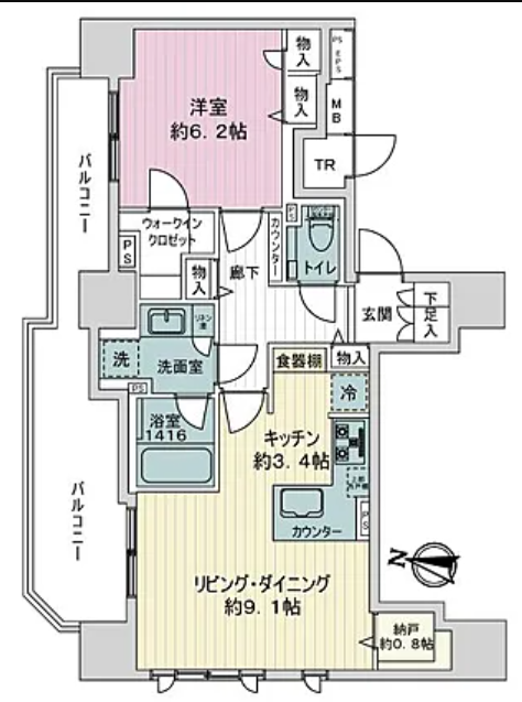 札幌/中央区/1LDK/55.49㎡