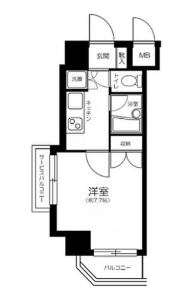 東京 / 千代田區 / 套房(含廚房) / 22.62平方米(6.83坪)