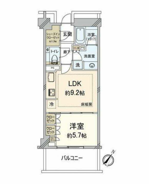 福岡 / 中央區 / 1房2廳 / 41.84㎡(12.6坪)