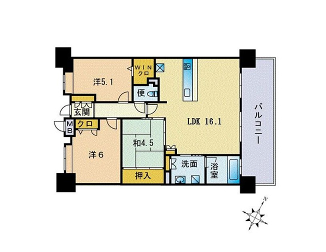 福岡 / 中央區 / 3房2廳 / 71.4㎡(21.58坪)