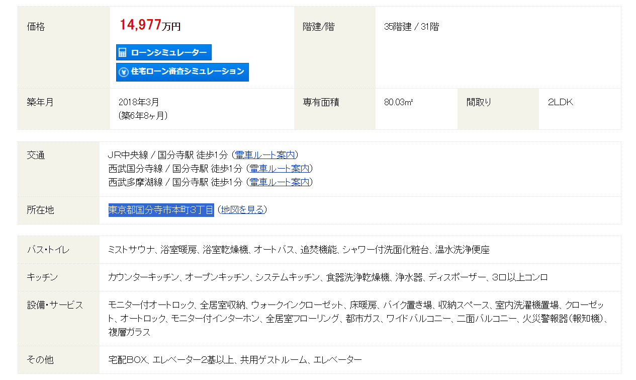 東京 / 國分寺站 / 2房2廳 / 80.03m²(24.2坪)