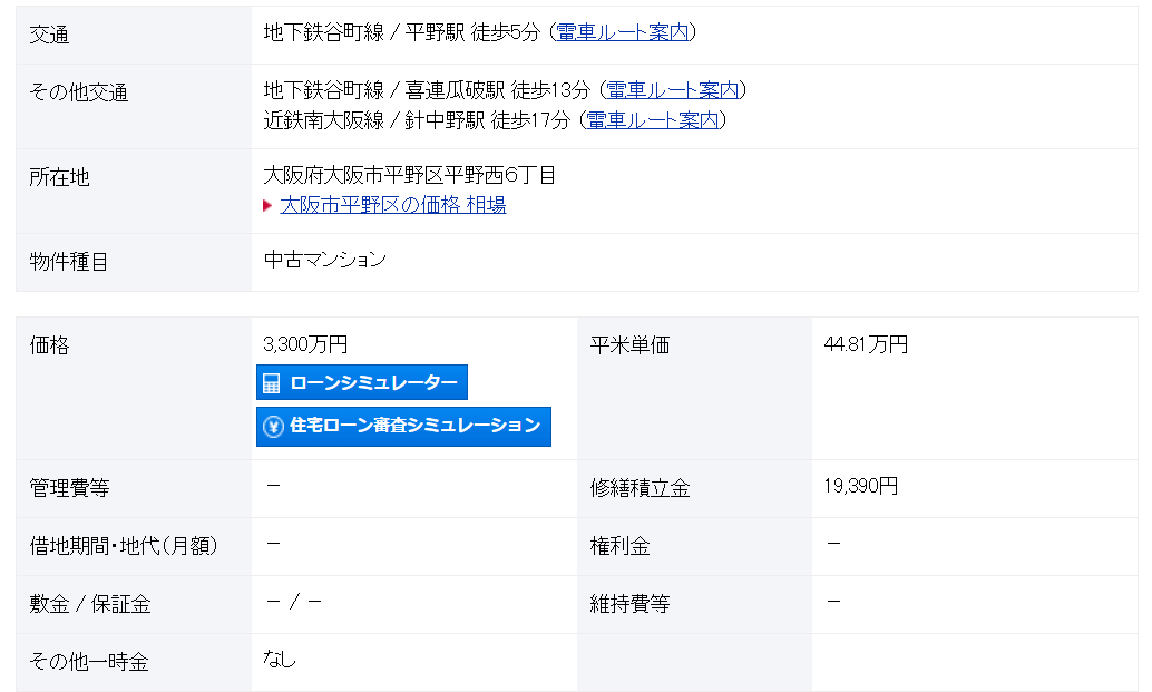 大阪 / 平野站 / 3房2廳 / 73.66m²(22.28坪)