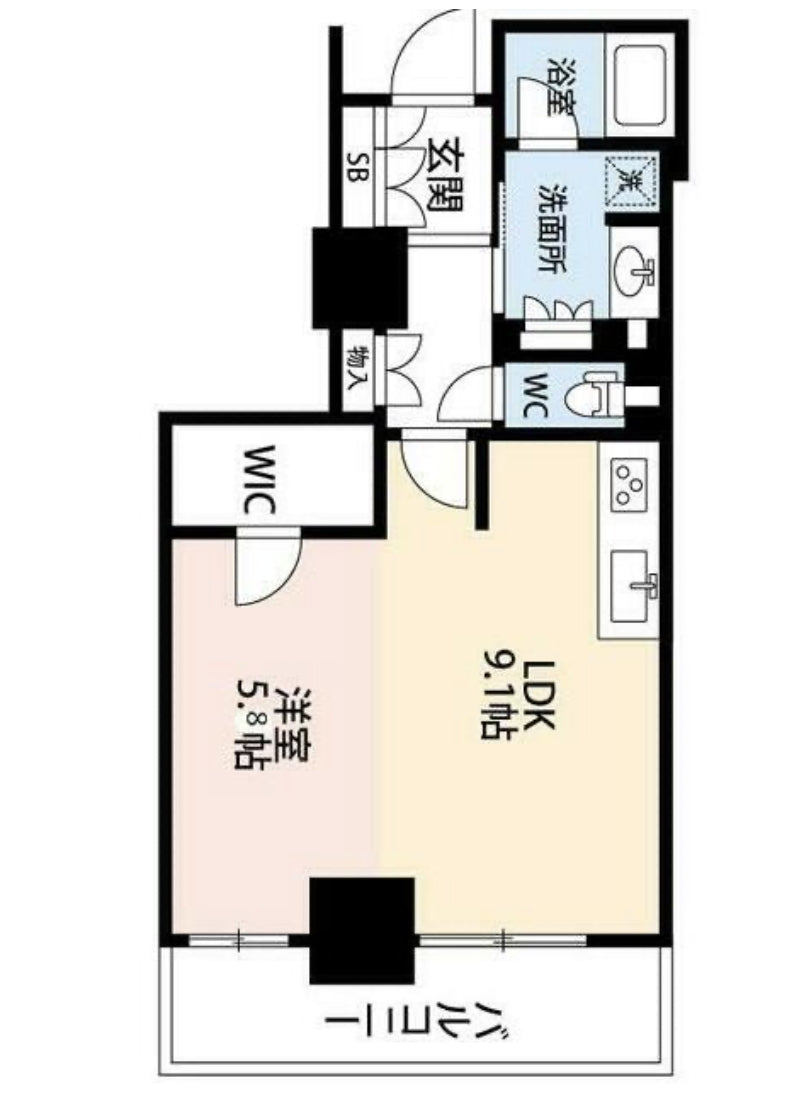 大阪／心齋橋站／1房2廳／40.39m²(12.21坪)