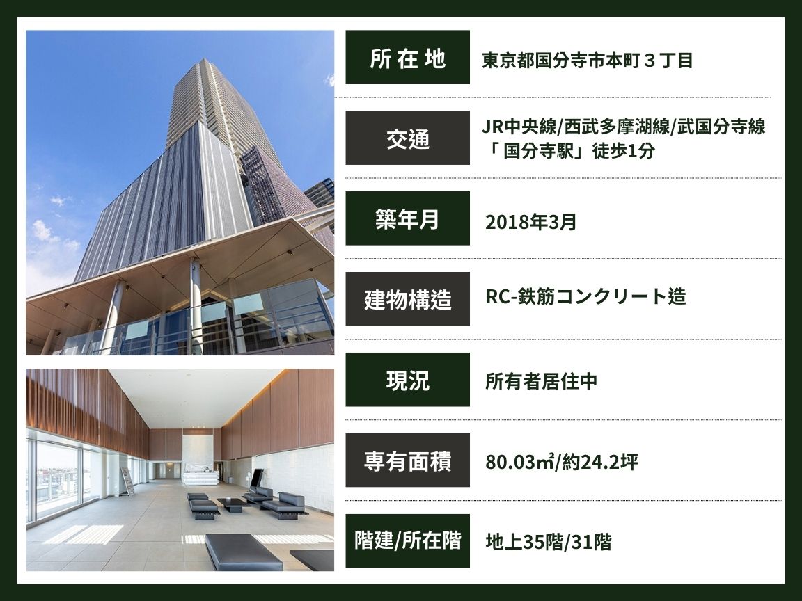 東京 / 國分寺站 / 2房2廳 / 80.03m²(24.2坪)